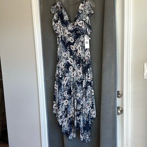8P navy blue floral dress